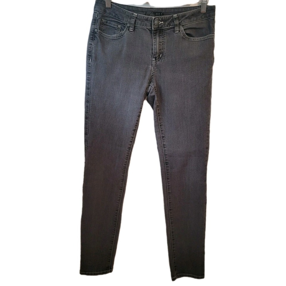Prana Ladies Gray Jeans Size 8‎ Skinny White Stitching Y2K Ankle College Casual